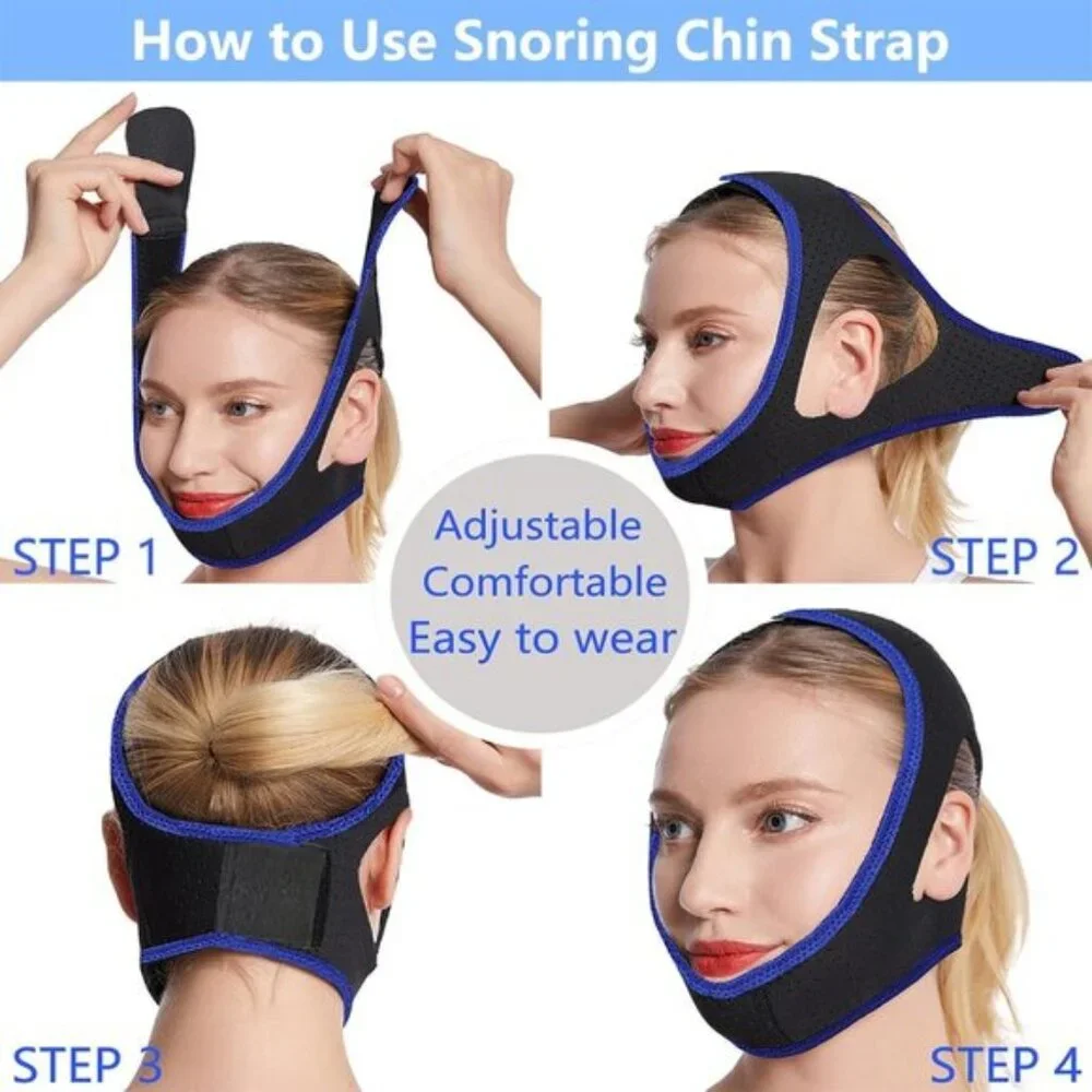 Anti Snoring Chin Strap Adjustable Velcro, Soft Airflow Chin Strap